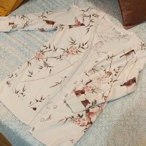 Cherry blossom and bird cardigan